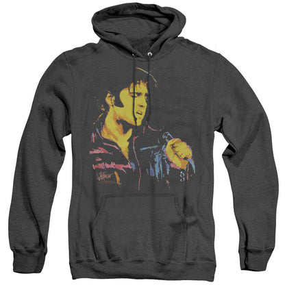 Elvis Presley Neon Elvis Mens Heather Hoodie Black Officially Licensed