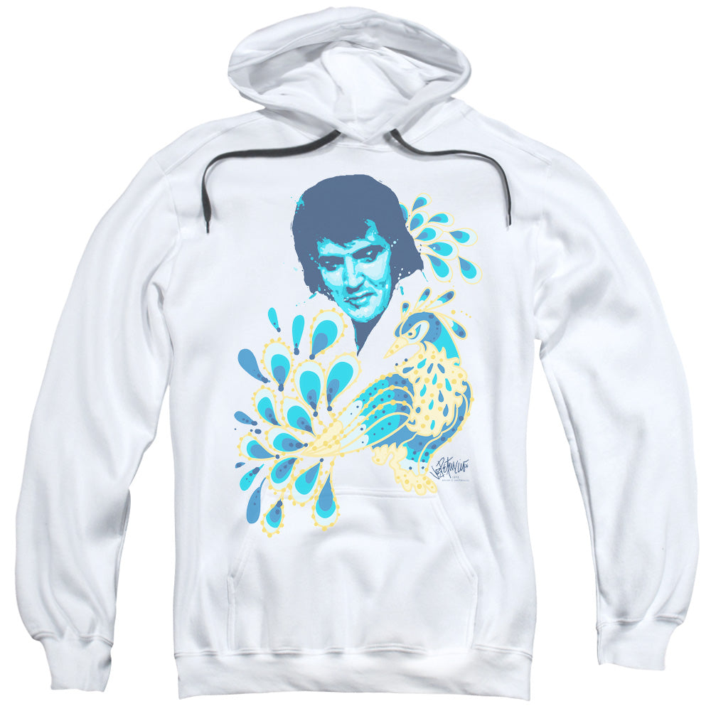 Elvis Presley Peacock Mens Hoodie White Officially Licensed