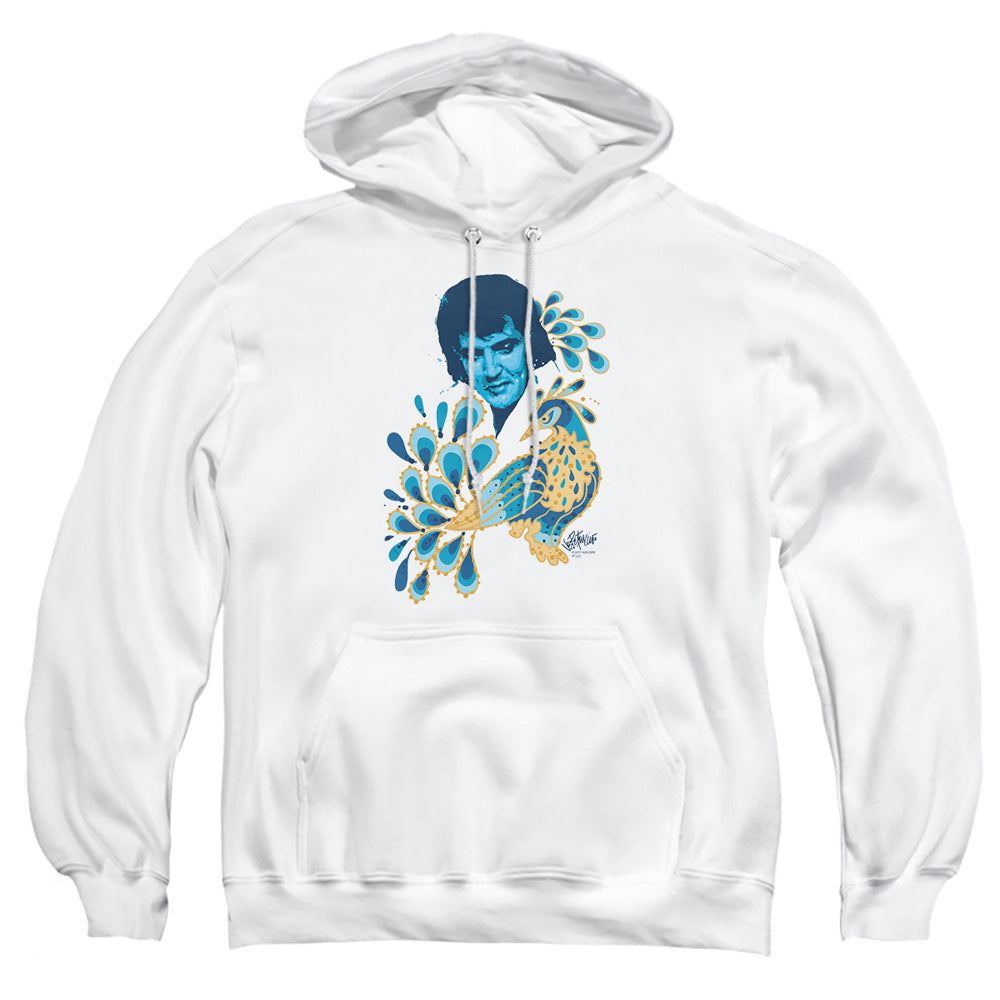 Elvis Presley Peacock Mens Hoodie White Officially Licensed