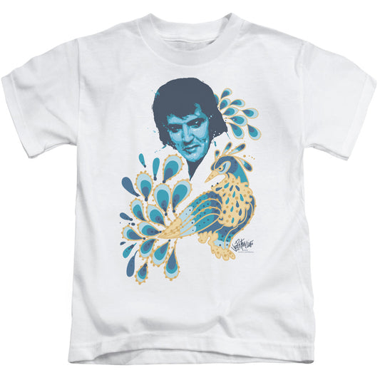 Elvis Presley Peacock Juvenile Kids Youth T Shirt White Officially Licensed