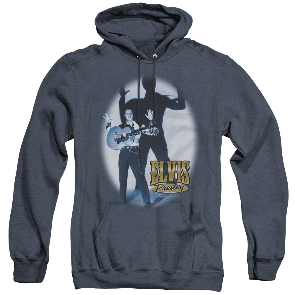 Elvis Presley Hands Up Mens Heather Hoodie Navy Officially Licensed