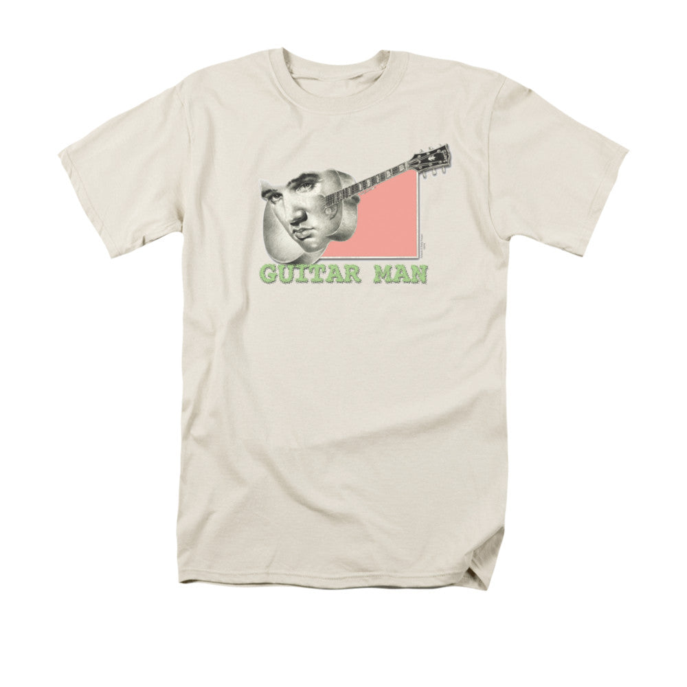 Elvis Presley Guitar Man Mens T Shirt Cream Officially Licensed
