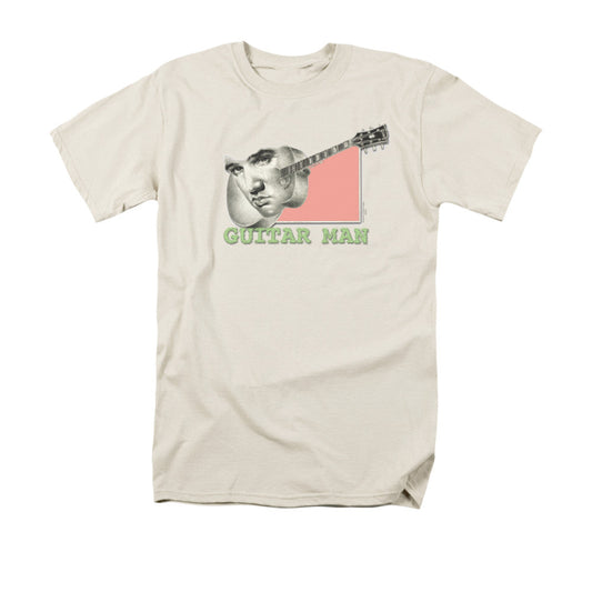 Elvis Presley Guitar Man Mens T Shirt Cream Officially Licensed