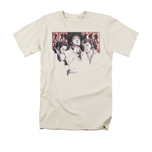 Elvis Presley In Concert Mens T Shirt Cream Officially Licensed