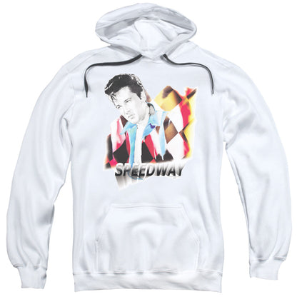 Elvis Presley Speedway Mens Hoodie White Officially Licensed