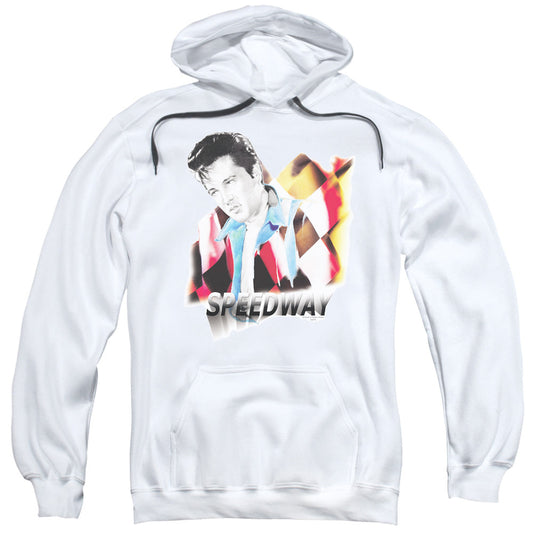 Elvis Presley Speedway Mens Hoodie White Officially Licensed