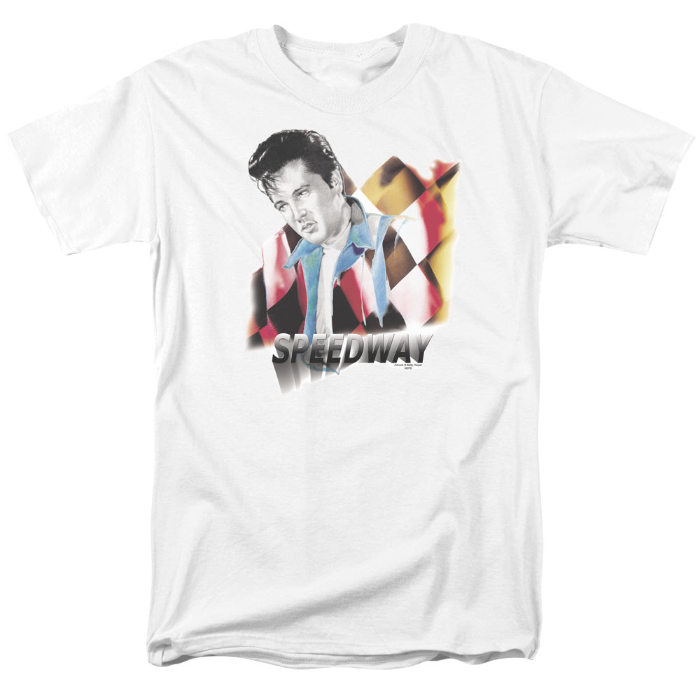 Elvis Presley Speedway Mens T Shirt White Officially Licensed