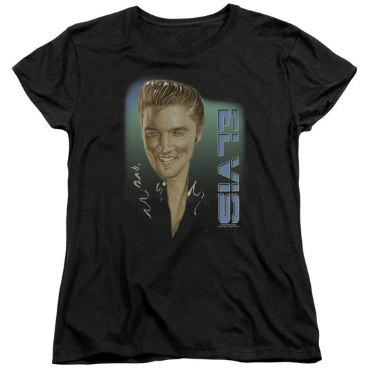 Elvis Presley Elvis 56 Womens T Shirt Black Officially Licensed