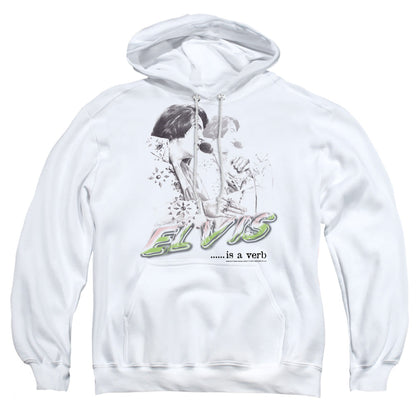 Elvis Presley Elvis Is A Verb Mens Hoodie White Officially Licensed