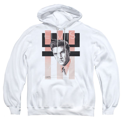 Elvis Presley Retro Mens Hoodie White Officially Licensed