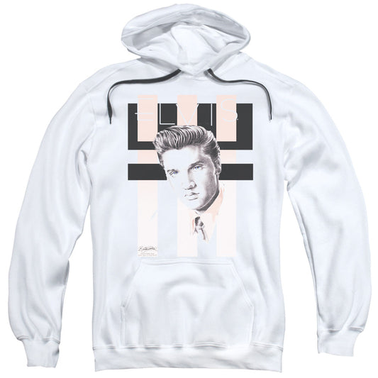 Elvis Presley Retro Mens Hoodie White Officially Licensed