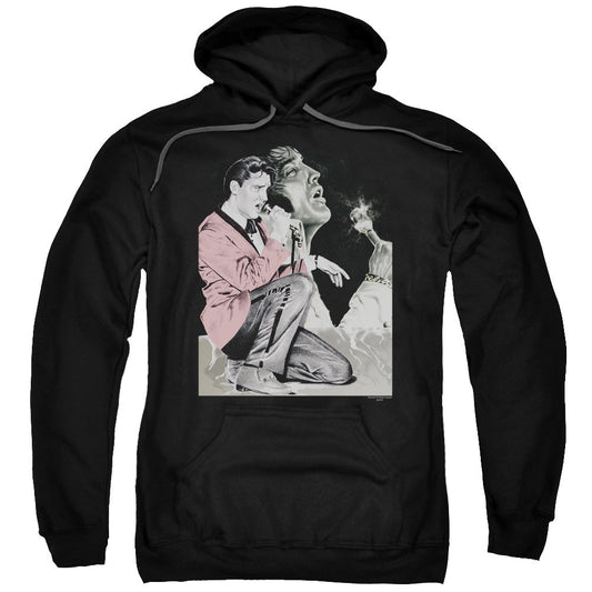 Elvis Presley Rock N Roll Smoke Mens Hoodie Black Officially Licensed