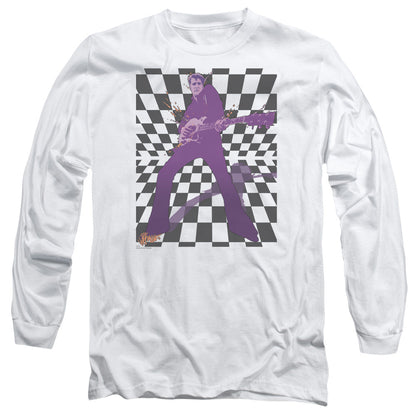 Elvis Presley Lets Rock Mens Long Sleeve Shirt White Officially Licensed Officially Licensed