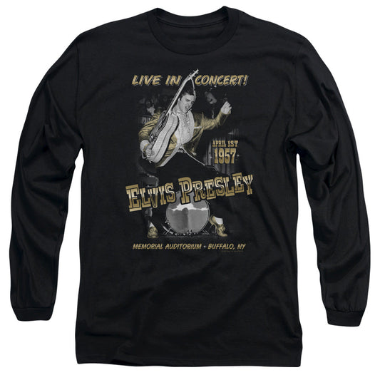 Elvis Presley Live In Buffalo Mens Long Sleeve Shirt Black Officially Licensed Officially Licensed