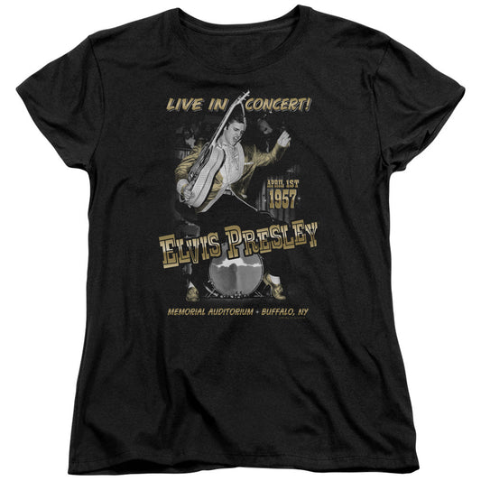 Elvis Presley Live in Buffalo Womens T Shirt Black Officially Licensed