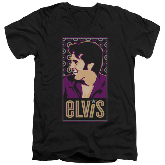 Elvis Presley Elvis is Mens Slim Fit V-Neck T Shirt Black Officially Licensed