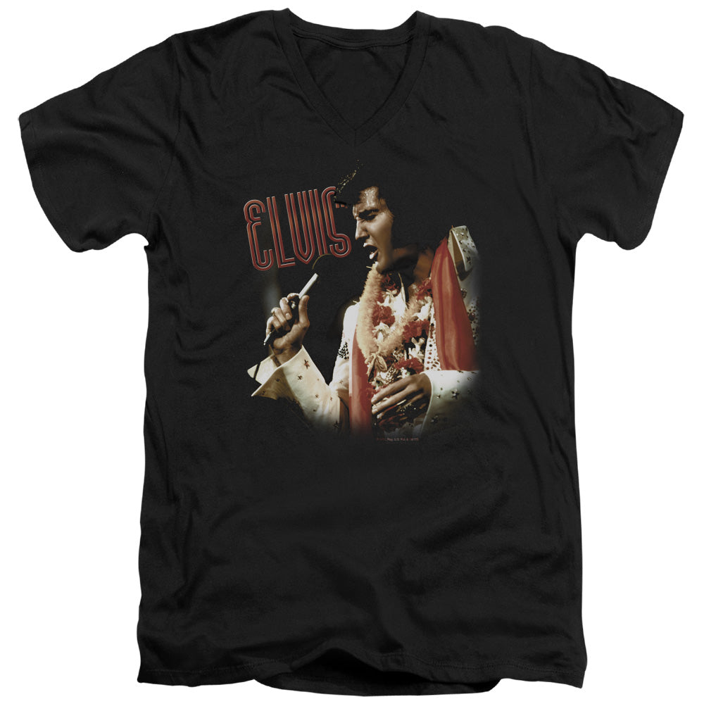 Elvis Presley Soulful Mens Slim Fit V-Neck T Shirt Black Officially Licensed