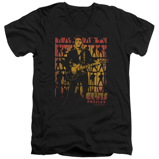 Elvis Presley Comeback Spotlight Mens Slim Fit V-Neck T Shirt Black Officially Licensed
