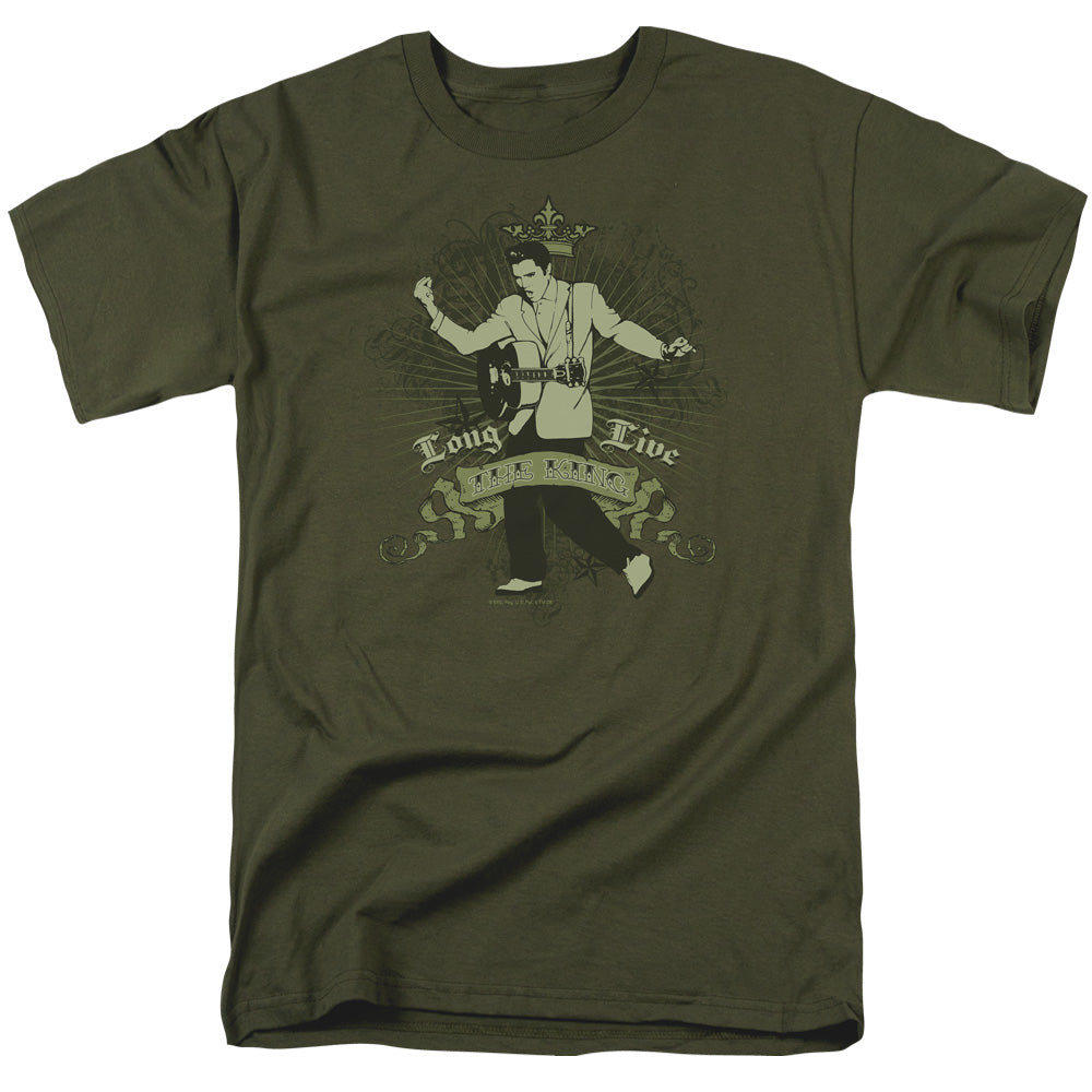 Elvis Presley Long Live The King Mens T Shirt Military Green Officially Licensed