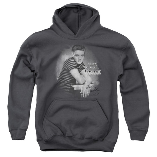 Elvis Presley Trouble Kids Youth Hoodie Charcoal Officially Licensed
