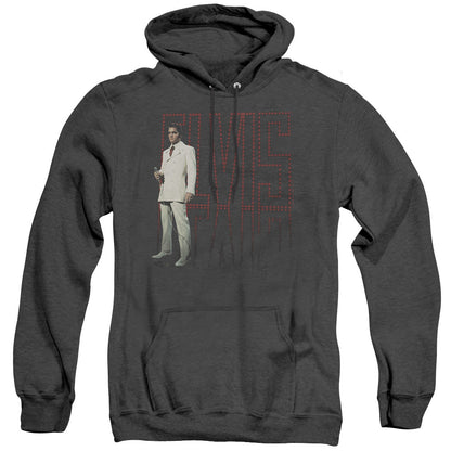 Elvis Presley White Suit Mens Heather Hoodie Black Officially Licensed