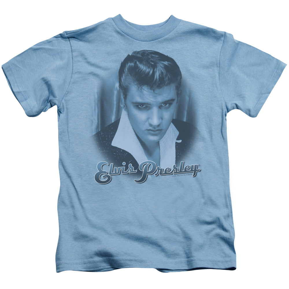 Elvis Presley Blue Suede Fade Juvenile Kids Youth T Shirt Carolina Blue Officially Licensed