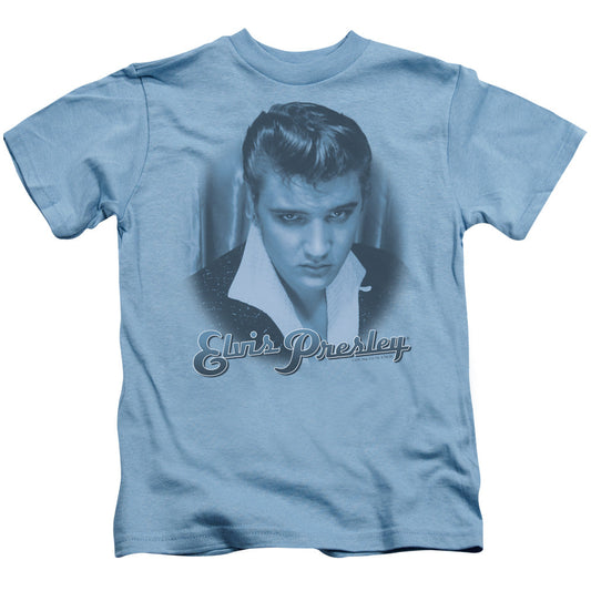 Elvis Presley Blue Suede Fade Juvenile Kids Youth T Shirt Carolina Blue Officially Licensed