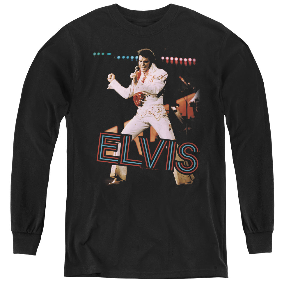 Elvis Presley Hit the Lights Long Sleeve Kids Youth T Shirt Black Officially Licensed