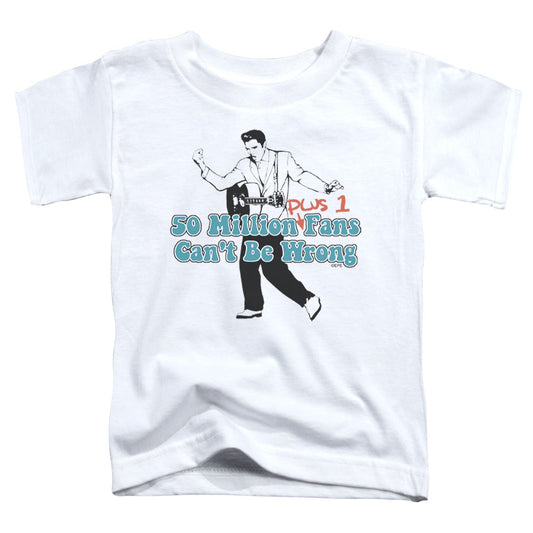 Elvis Presley 50 Million Fans Plus 1 Toddler Kids Youth T Shirt White Officially Licensed