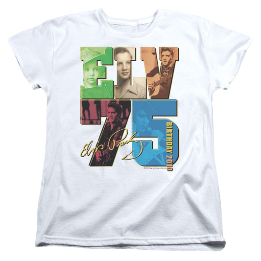 Elvis Presley Birthday 2010 Womens T Shirt White Officially Licensed