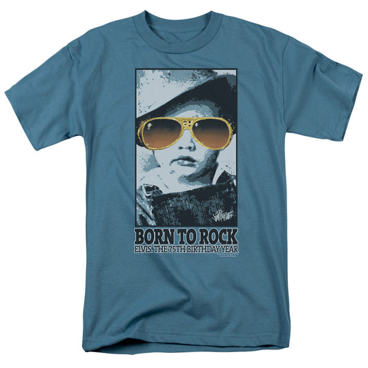 Elvis Presley Born To Rock Mens T Shirt Slate Officially Licensed