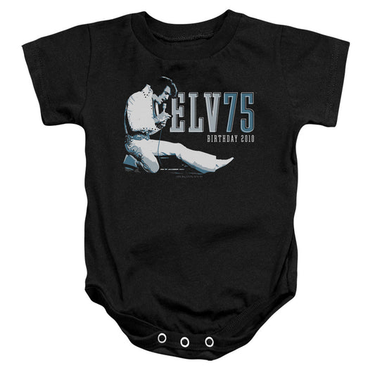 Elvis Presley Elv 75 Logo Infant Baby Snapsuit Black Officially Licensed