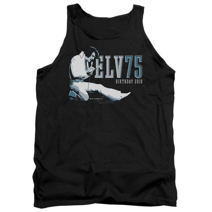 Elvis Presley Elv 75 Logo Mens Tank Top Shirt Black Officially Licensed