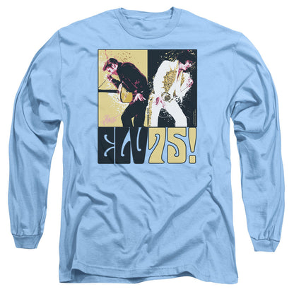 Elvis Presley Still The King Mens Long Sleeve Shirt Carolina Blue Officially Licensed Officially Licensed