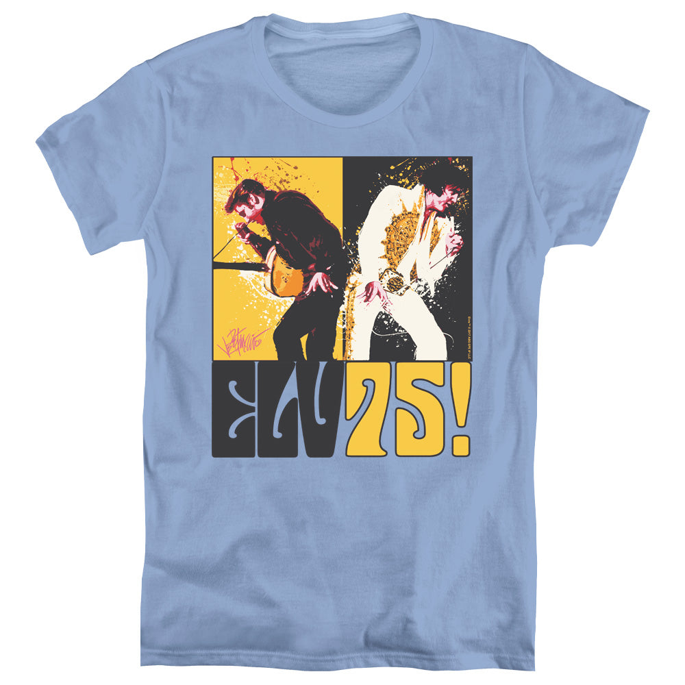 Elvis Presley Still the King Womens T Shirt Carolina Blue Officially Licensed