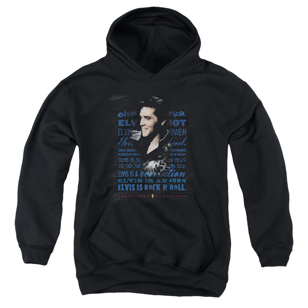 Elvis Presley Icon Kids Youth Hoodie Black Officially Licensed