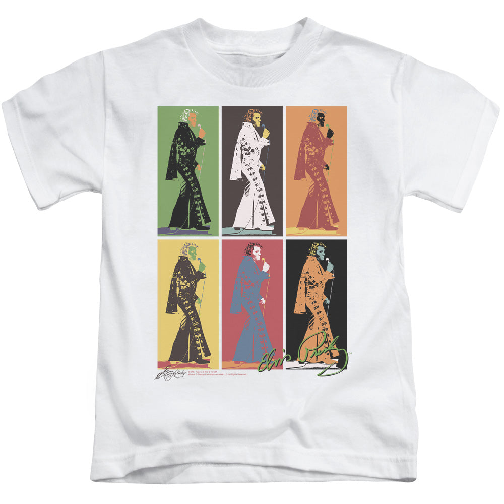 Elvis Presley Retro Boxes Juvenile Kids Youth T Shirt White Officially Licensed
