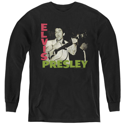 Elvis Presley Elvis Presley Album Long Sleeve Kids Youth T Shirt Black Officially Licensed
