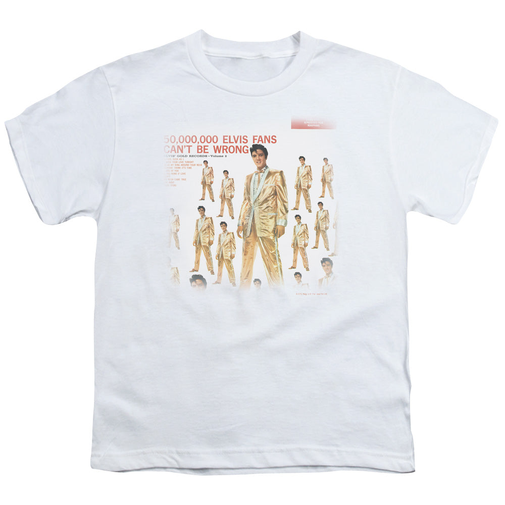 Elvis Presley 50 Million Fans Kids Youth T Shirt White Officially Licensed