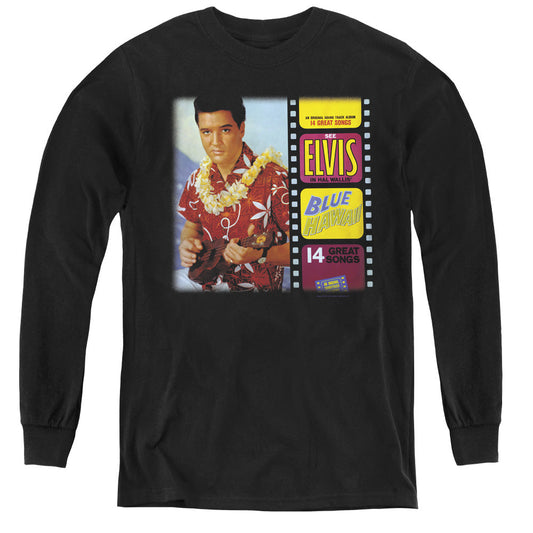Elvis Presley Blue Hawaii Album Long Sleeve Kids Youth T Shirt Black Officially Licensed