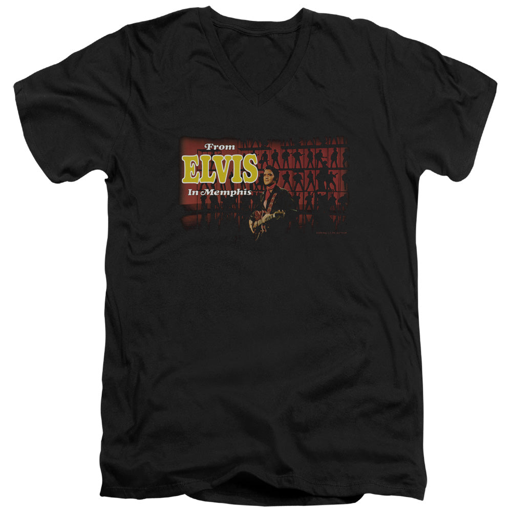 Elvis Presley From Elvis in Memphis Mens Slim Fit V-Neck T Shirt Black Officially Licensed
