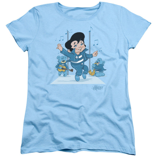 Elvis Presley Jailhouse Rocker Womens T Shirt Light Blue Officially Licensed