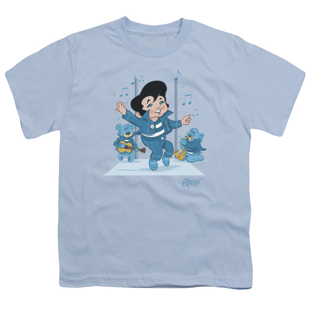 Elvis Presley Jailhouse Rocker Kids Youth T Shirt Light Blue Officially Licensed