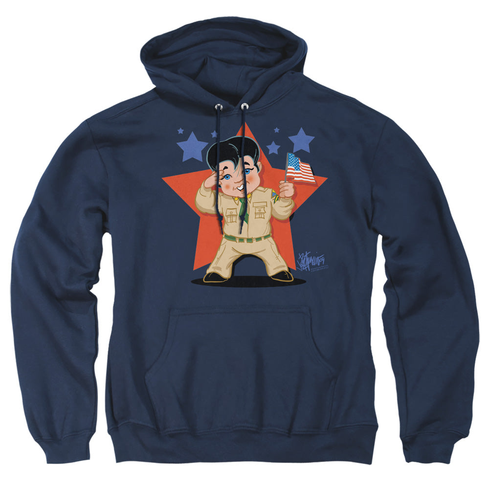 Elvis Presley Lil G I Mens Hoodie Navy Officially Licensed