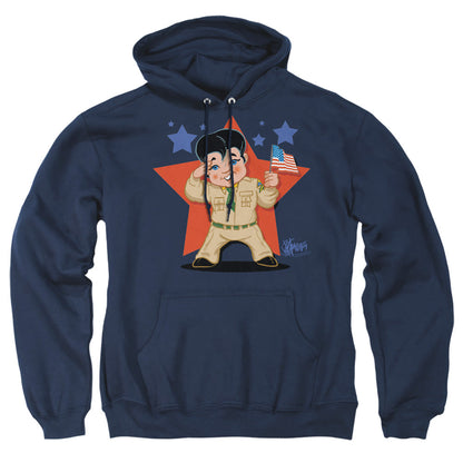Elvis Presley Lil G I Mens Hoodie Navy Officially Licensed