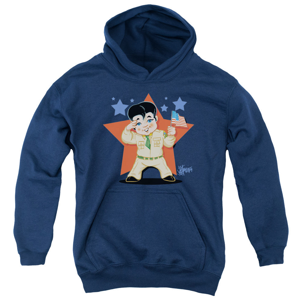Elvis Presley Lil G I Kids Youth Hoodie Navy Blue Officially Licensed