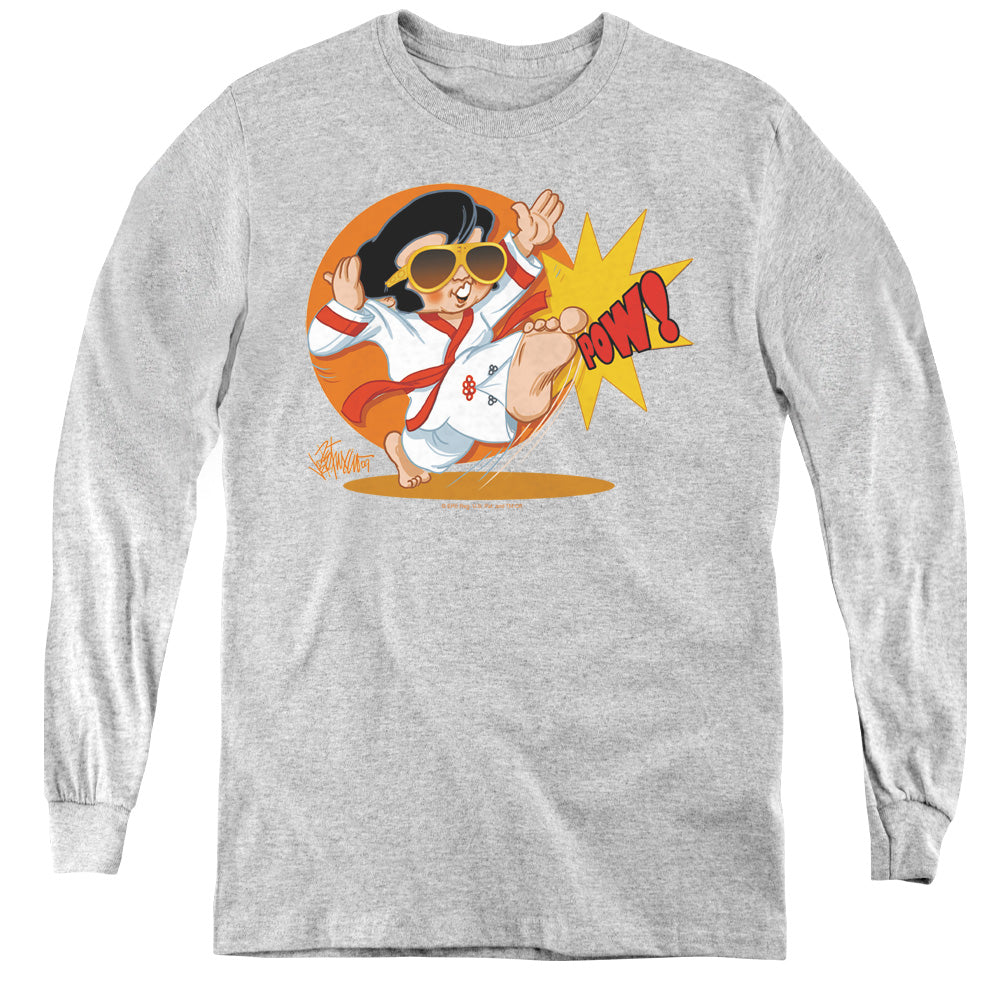 Elvis Presley Karate King Long Sleeve Kids Youth T Shirt Athletic Heather Officially Licensed