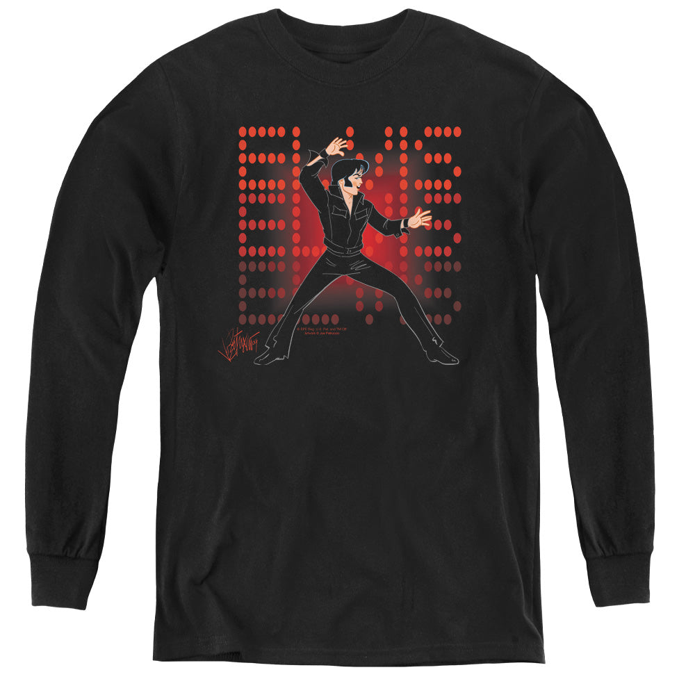 Elvis Presley 69 Anime Long Sleeve Kids Youth T Shirt Black Officially Licensed