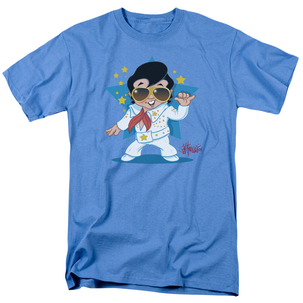 Elvis Presley Jumpsuit Mens T Shirt Carolina Blue Officially Licensed