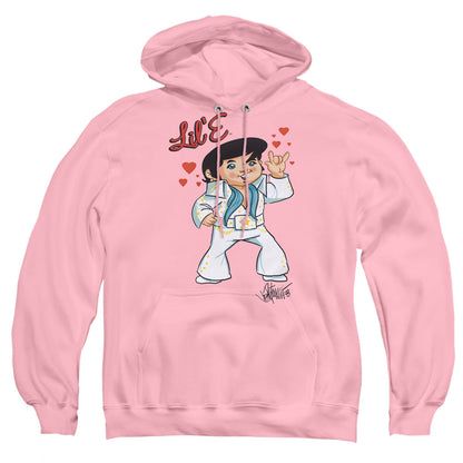 Elvis Presley Lil E Mens Hoodie Pink Officially Licensed